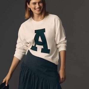 Maeve Crew Letter Sweatshirt XS